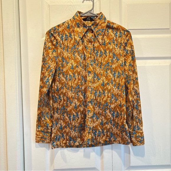 Vintage 70s Women’s Lucky Pierre Button Up Shirt - Size Small - Picture 1 of 7